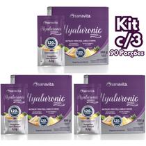 Kit 3x Hyaluronic Verisol Sanavita - Ácido Hialurônico 120mg com Colágeno Verisol (90 sachês)