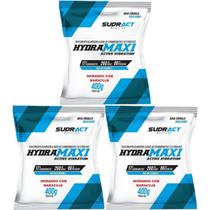 Kit 3X Hydramaxi Isotônico em Pó - 400g Refil Morango com Maracujá - Sudract Nutrition Kit 3X Hydramaxi Isotônico em Pó - 400g Refil Morango com Maracujá - Sudract Nutrition