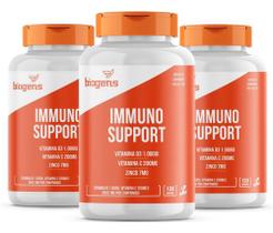 Kit 3x Immuno Support 120 Tabs Vitamina C D3 Zinco Biogens
