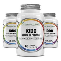 Kit 3x Iodo (Iodeto de Potassio) 60 Capsulas Cada - Flora Nativa
