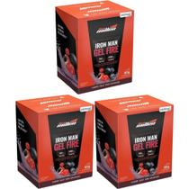 Kit 3X Iron Man Gel Fire - 10 Sachês 30g Açaí com Guaraná - New Millen Kit 3X Iron Man Gel Fire - 10 Sachês 30g Açaí com Guaraná - New Millen