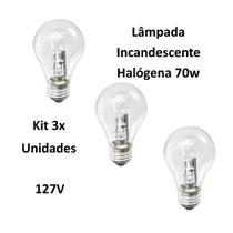 kit 3x Lâmpada Incandescente Halógena Classic 70W 127V - Empalux - Ih10723 kit 3x Lâmpada Incandescente Halógena Classic 70W 127V - Empalux - Ih10723