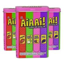 Kit 3x latas goma de mascar aiaai em latinha 5 sabores - KIT ZONE