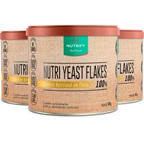 Kit 3x Latas Nutri Yeast Flakes Flocos Suplemento Alimentar Natural Levedura Nutricional - 100g Nutrify