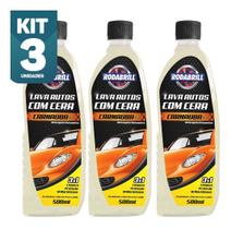 Kit 3x - Lava Autos Com Cera 500 Ml Shampoo Para Carro - Rodabrill