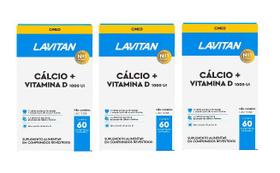 Kit 3x Lavitan Cálcio Vitamina D 1000ui C/60 Comp - Cimed