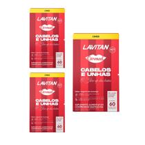 Kit 3x Lavitan Carmed Cabelos e Unhas Sabor Iogurte de Morango 3x60 comp Mastigáveis Cimed Especificação Sabor:Iogurte d Kit 3x Lavitan Carmed Cabelos e Unhas Sabor Iogurte de Morango 3x60 comp Mastigáveis Cimed Especificação Sabor:Iogurte d