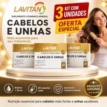 Kit 3x Lavitan Hair C/60 Cáps Cabelos Unhas (180 CPD) OFERTA