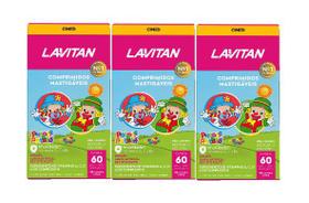 Kit 3x Lavitan Kids Sabor Tutti-Frutti Com 60 Comp - Cimed