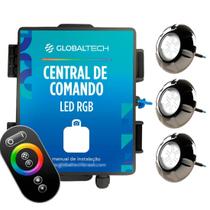 Kit 3x LED RGB Piscina 9W Luxpool + Central Globaltech