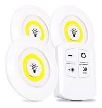 Kit 3x Led Spot Sem Fio Controle Remote branco frio