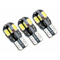 Kit 3x Led T10 8 Leds Can Bus Canceller T10 6000k Branco-neutro Kit 3x Led T10 8 Leds Can Bus Canceller T10 6000k Branco-neutro