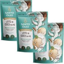 Kit 3X Leite De Coco em Pó - 200g - Santo Óleo Kit 3X Leite De Coco em Pó - 200g - Santo Óleo