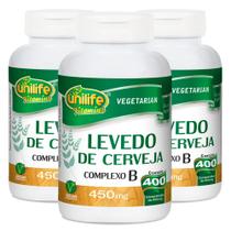 KIt 3x Levedo de Cerveja (450mg) 400 Comprimidos - Unilife