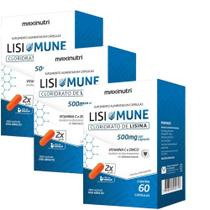 KIT 3X Lisimune (Lisina, Vitamina C e Zinco) 60 cápsulas - Maxinutri