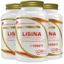 KIT 3X Lisina 1000mg 60 cápsulas - Flora Nativa