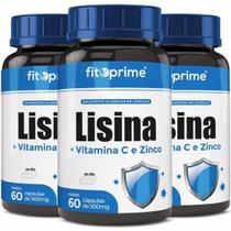Kit 3x Lisina + Vitamina C e Zinco 60 Cápsulas FitoPrime - Fitoprime