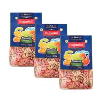 Kit 3X: Macarrão Bambini Dinossauro Tricolore Paganini 300G