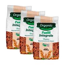 Kit 3X: Macarrão Fusilli Integral Orgânico Organic 400G