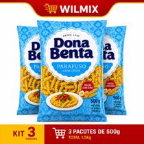 Kit 3x Macarrão Parafuso Dona Benta com Ovos 500g - Qualidade para sua Mesa Kit 3x Macarrão Parafuso Dona Benta com Ovos 500g - Qualidade para sua Mesa