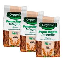 Kit 3X: Macarrão Penne Integral Orgânico Organic 400G
