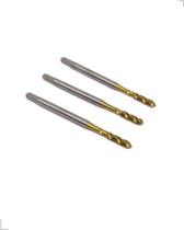 kit 3x Machos Máquina M3 x 0,5 mm Canal Helicoidal Haste Reforçada, em Aço Rápido HSS TIN