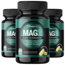 kit 3x Mag3 Magnesio Treonato Dima lato Glicina 60 Tabletes Saborizados 1000mg Daily Life