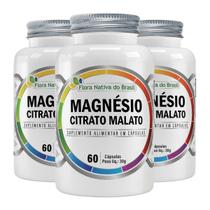 Kit 3x Magnésio Citrato Malato 60 Cápsulas Flora Nativa do Brasil Kit 3x Magnésio Citrato Malato 60 Cápsulas Flora Nativa do Brasil
