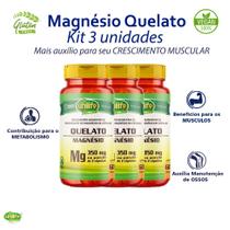 Kit 3x Magnésio Quelato 700mg Unilife Vegano 180 Cápsulas