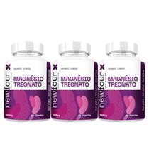 Kit 3x Magnesio Treonato 500mg 60 caps NewFour