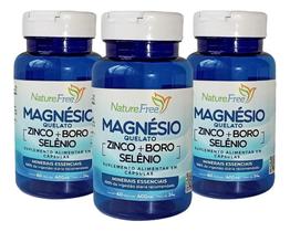 Kit 3X Magnésio + Zinco + Boro + Selênio (60 Cáps) Naturefree - Suporte Completo para Saúde e Vitalidade