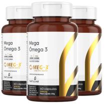 KIT 3X Mega Ômega 3 MEG-3 33% EPA / 22% DHA 60 Softgels - Natulha