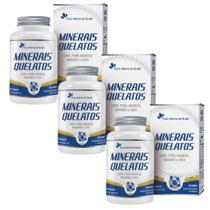 Kit 3x Minerais Quelatos (Fe,Mg,Cu,Mn,Zn) 60 Cápsulas Flora Nativa