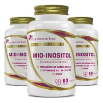 Kit 3x Mio-Inositol + Vitaminas B1, B6, D3, K2 + Picolinato de Cromo + Zinco 60 Capsulas 500mg - Flora Nativa