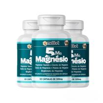 kit 3x Mix Magnésio 5x1 - 5MG MAGNÉSIO 500MG 60cps Melfort D