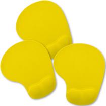 Kit 3x Mouse Pad Ergonômico com Apoio de Punho Topget Amarelo