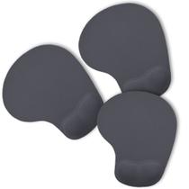 Kit 3x Mouse Pad Ergonômico com Apoio de Punho Topget Cinza