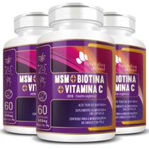 Kit 3X Msm + Biotina + Vitamina C 60 Cápsulas - Flora Nativa