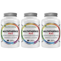 Kit 3x Multivitamínico De A Z Minerais 60 Cápsulas Flora Nativa