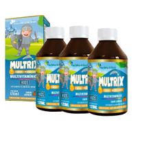 Kit 3x Multrix Infantil Vitaminas A Z 3x120ml Laranja Flora Sabor:Laranja