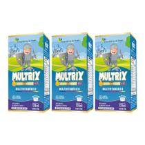 Kit 3x Multrix Infantil Vitaminas A Z 3x120ml Uva Flora