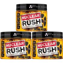 Kit 3X Nuclear Rush Pre Workut Powder - 100g Morango - BodyAction