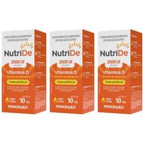 KIT 3X NutriDE Vitamina D3 2000ui em gotas 10ml - Maxinutri Sabor:Limão KIT 3X NutriDE Vitamina D3 2000ui em gotas 10ml - Maxinutri Sabor:Limão