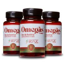 Kit 3X Oleo D Avestruz Strut Omega3 6 7 9 Hf Suplements - Genuinamente Strut