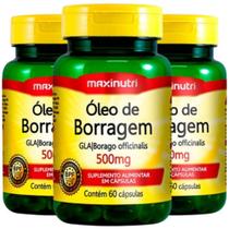 KIT 3X Óleo de Borragem 500mg 60 cápsulas - Maxinutri