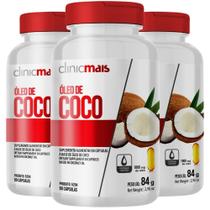 KIT 3X Óleo de Coco 1000mg 60 cápsulas - Clinicmais