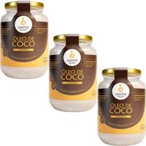 Kit 3X Óleo de Coco Extra Virgem de Película - 500ml - Santo Óleo