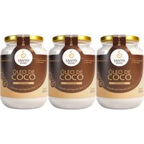 Kit 3X Óleo de Coco Extra Virgem de Polpa - 500ml - Santo Óleo