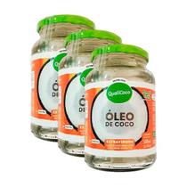 Kit 3X: Óleo de Coco Extravirgem Orgânico Qualicoco 500ml