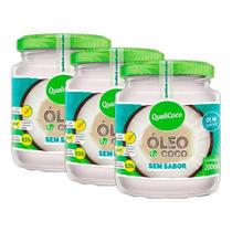 Kit 3X: Óleo de Coco Sem Sabor Qualicoco 200ml